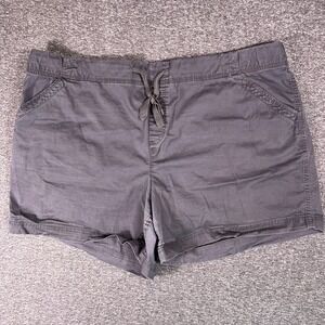 Eddie‎ Bauer Shorts Womens Sz 20 Gray Shorties Stretch Drawstring, Fits 40x4.5